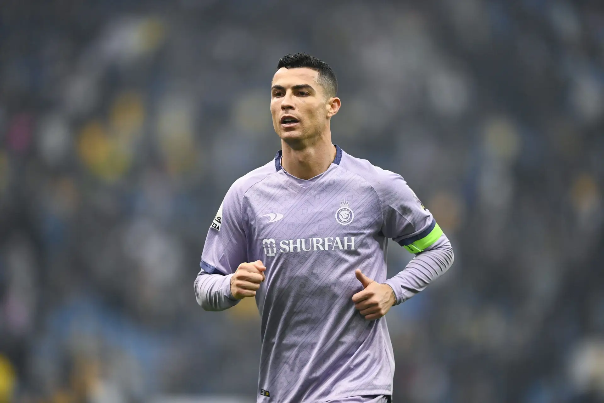 RIYADH, SAUDI ARABIA – JANUARY 26: Cristiano Ronaldo of Al Nassr FC during the Saudi Super Cup match between Al Ittihad and Al Nassr at King Fahd International Stadium on January 26, 2023 in Riyadh, Saudi Arabia. (Photo by Sam Bagnall – AMA/Getty Images)