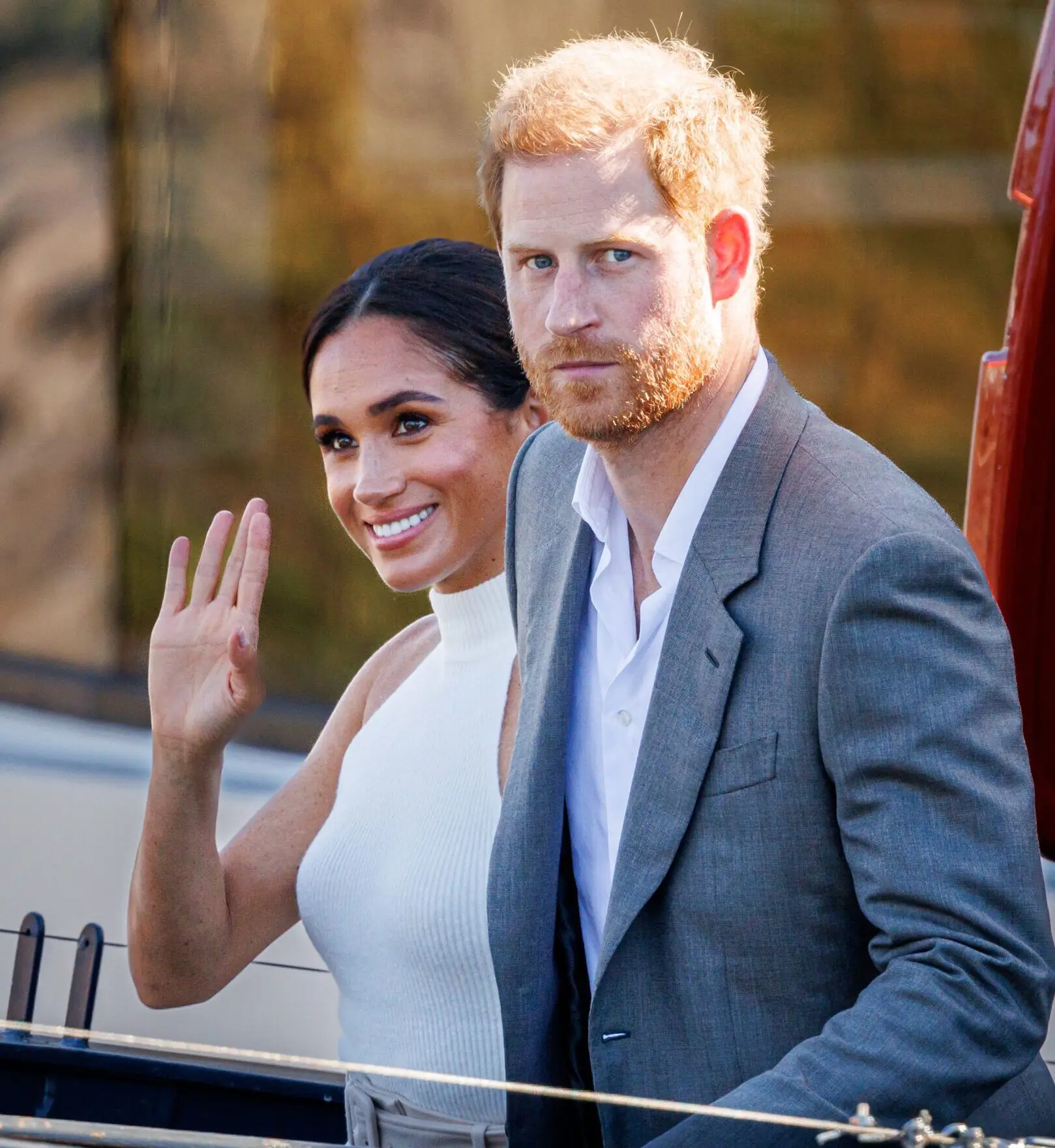 DUSSELDORF, GERMANY – SEPTEMBER 06: Prince Harry, Duke of Sussex and Meghan, Duchess of Sussex after a boat trip during the Invictus Games Dusseldorf 2023 – One Year To Go events on September 6, 2022 in Dusseldorf, Germany. The Invictus Games will be held in Germany for the first time in September 2023. (Photo by Patrick van Katwijk/Getty Images)