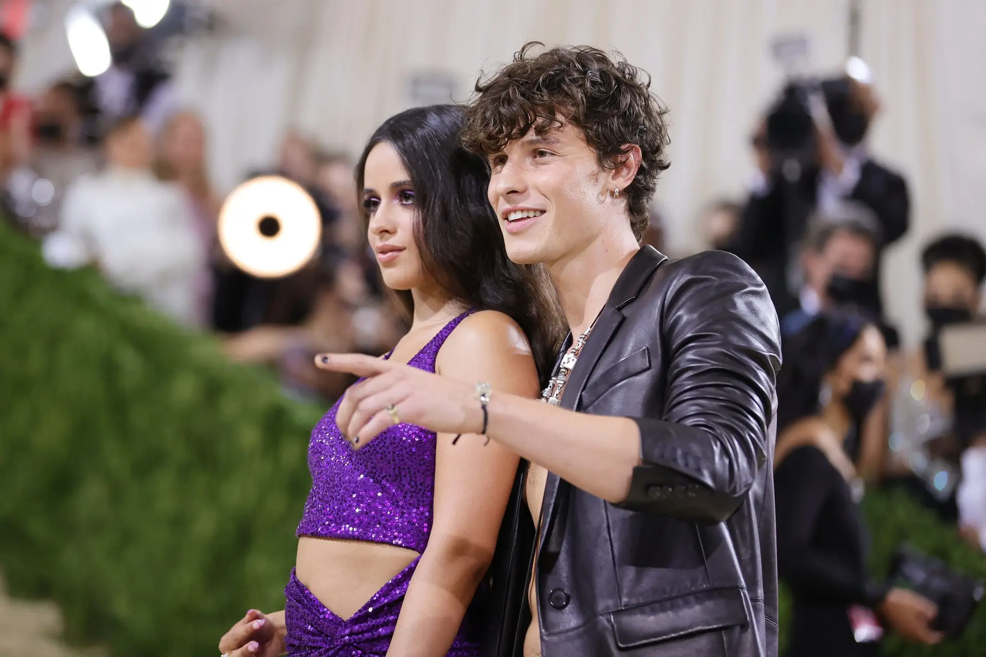 NEW YORK, NEW YORK – SEPTEMBER 13: Camila Cabello and Shawn Mendes attend The 2021 Met Gala Celebrating In America: A Lexicon Of Fashion at Metropolitan Museum of Art on September 13, 2021 in New York City. (Photo by Mike Coppola/Getty Images)