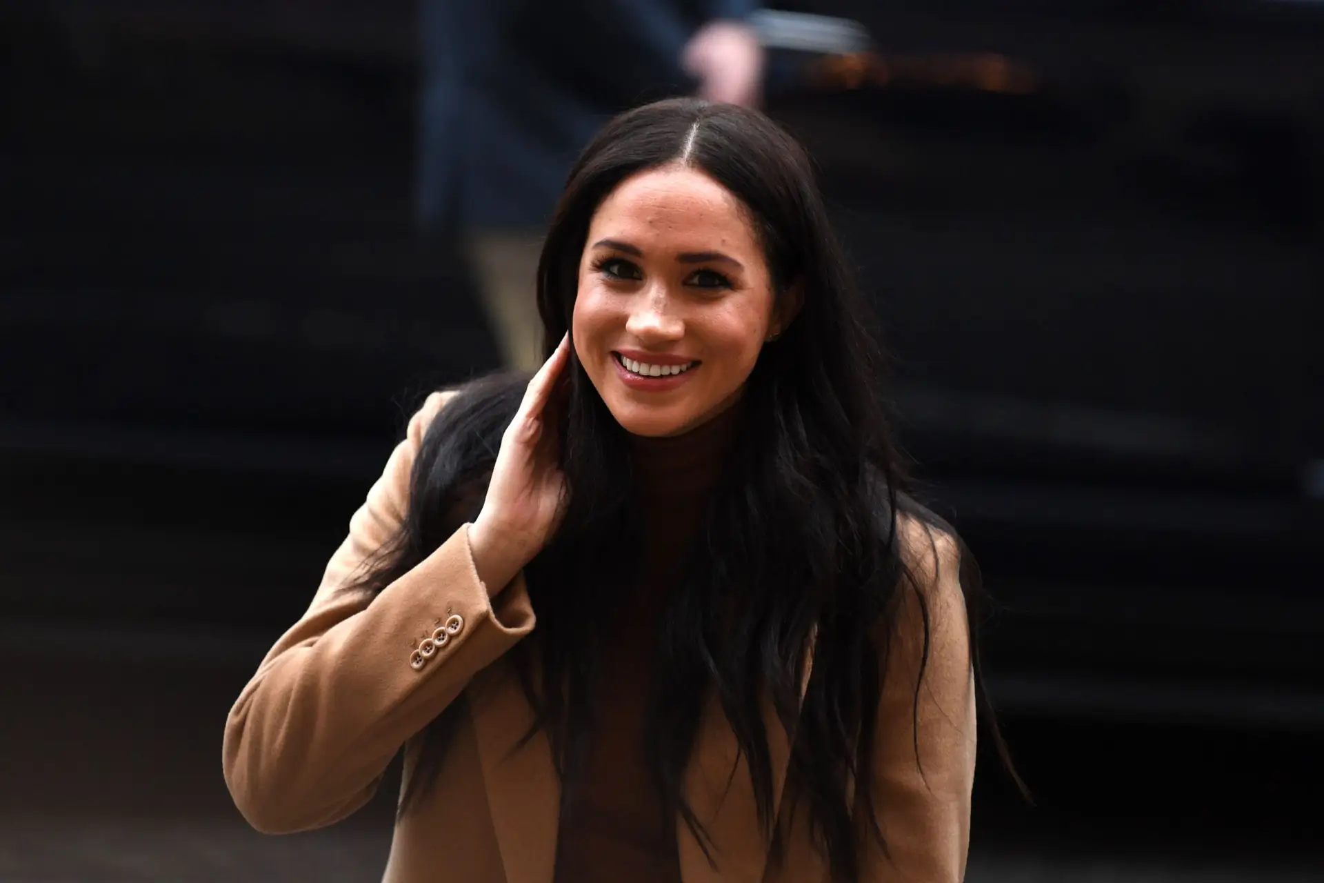 LONDON, UNITED KINGDOM – JANUARY 07: Meghan, Duchess of Sussex arrives with Prince Harry, Duke of Sussex to Canada House in thanks for the warm Canadian hospitality and support they received during their recent stay in Canada, on January 7, 2020 in London, England. (Photo by DANIEL LEAL-OLIVAS – WPA Pool/Getty Images)