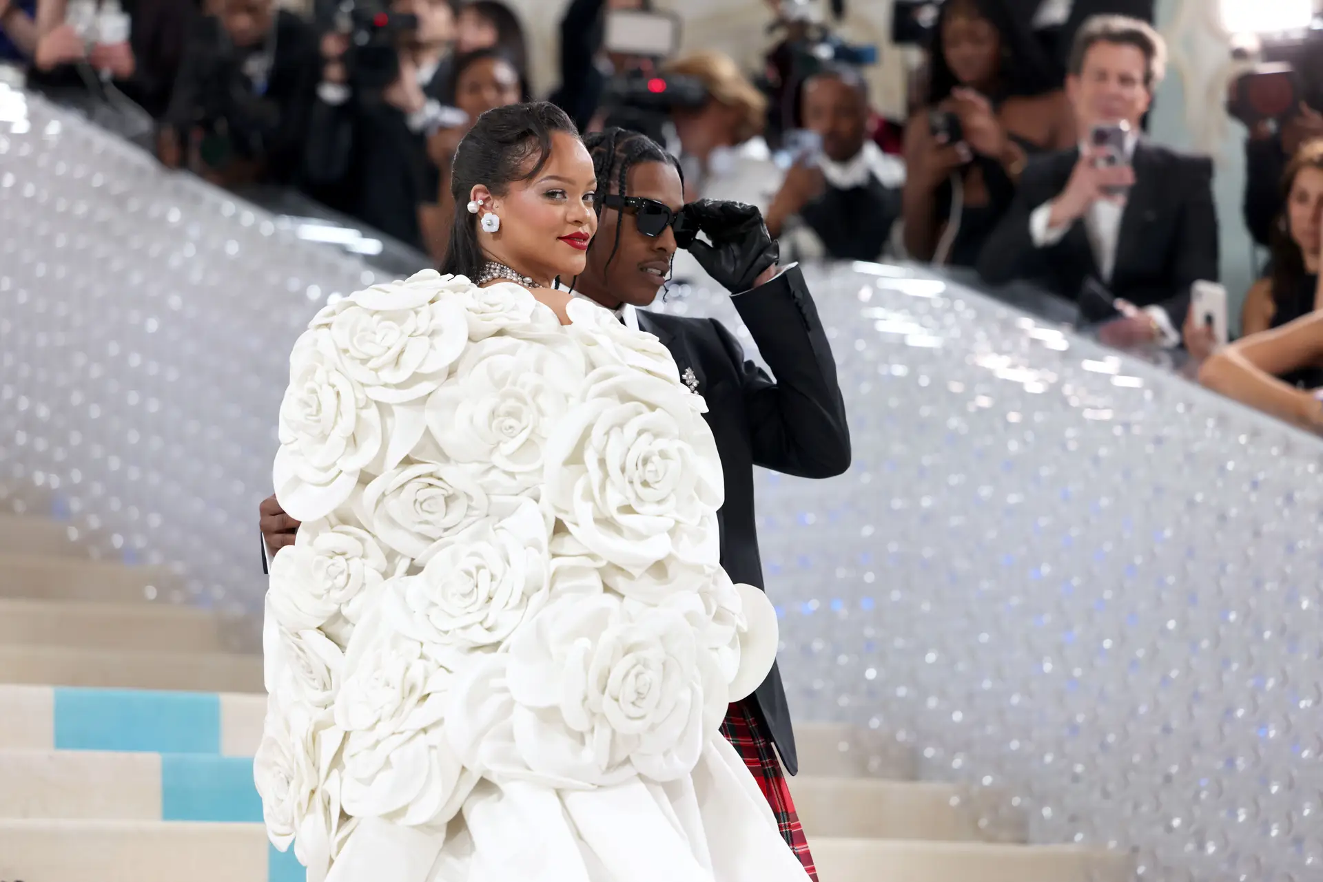 NEW YORK, NEW YORK – MAY 01: Rihanna and A$AP Rocky attend The 2023 Met Gala Celebrating “Karl Lagerfeld: A Line Of Beauty” at The Metropolitan Museum of Art on May 01, 2023 in New York City. (Photo by John Shearer/WireImage)