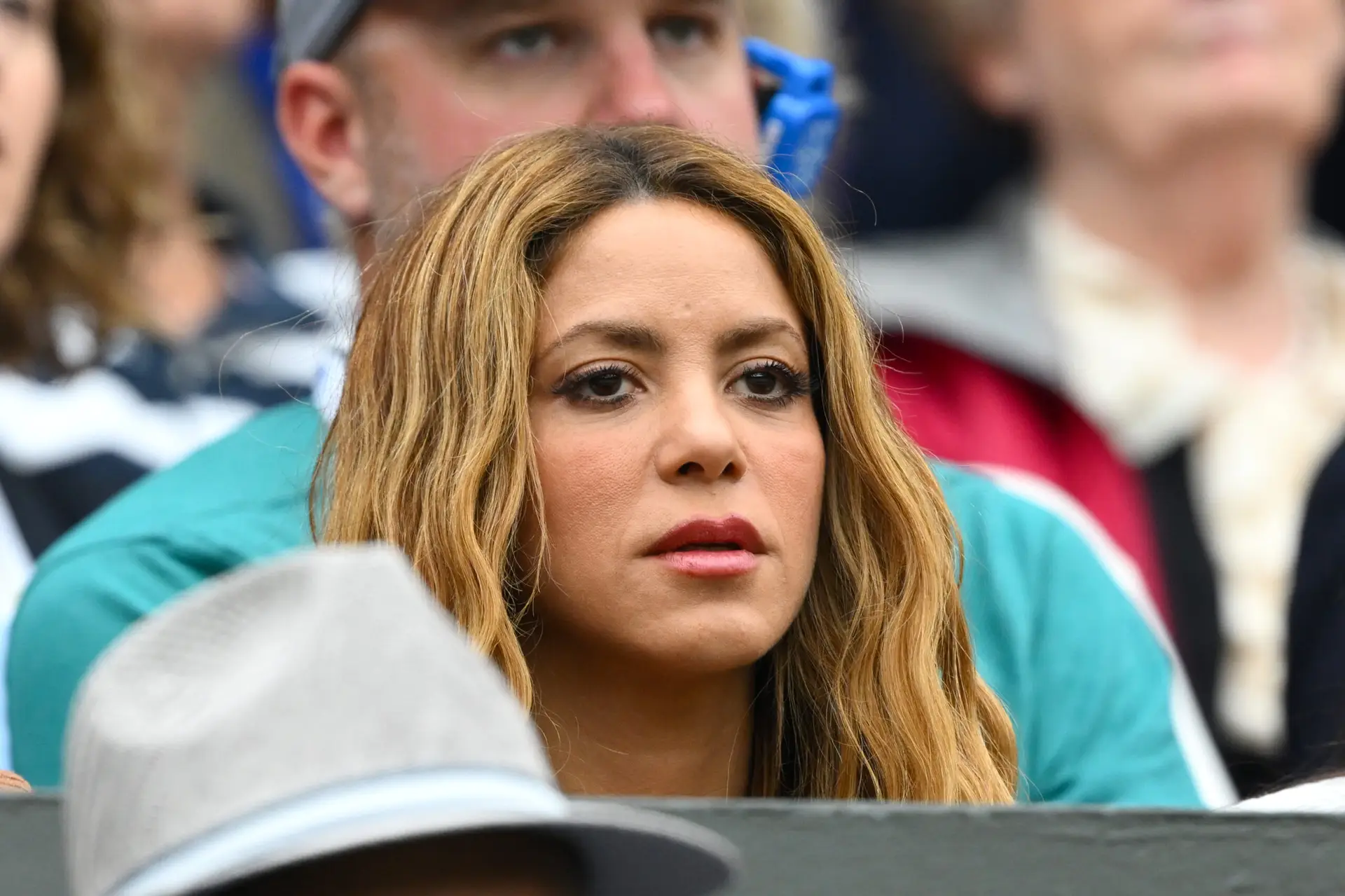LONDON, ENGLAND – JULY 14: Shakira attends day twelve of the Wimbledon Tennis Championships at All England Lawn Tennis and Croquet Club on July 14, 2023 in London, England. (Photo by Karwai Tang/WireImage)
