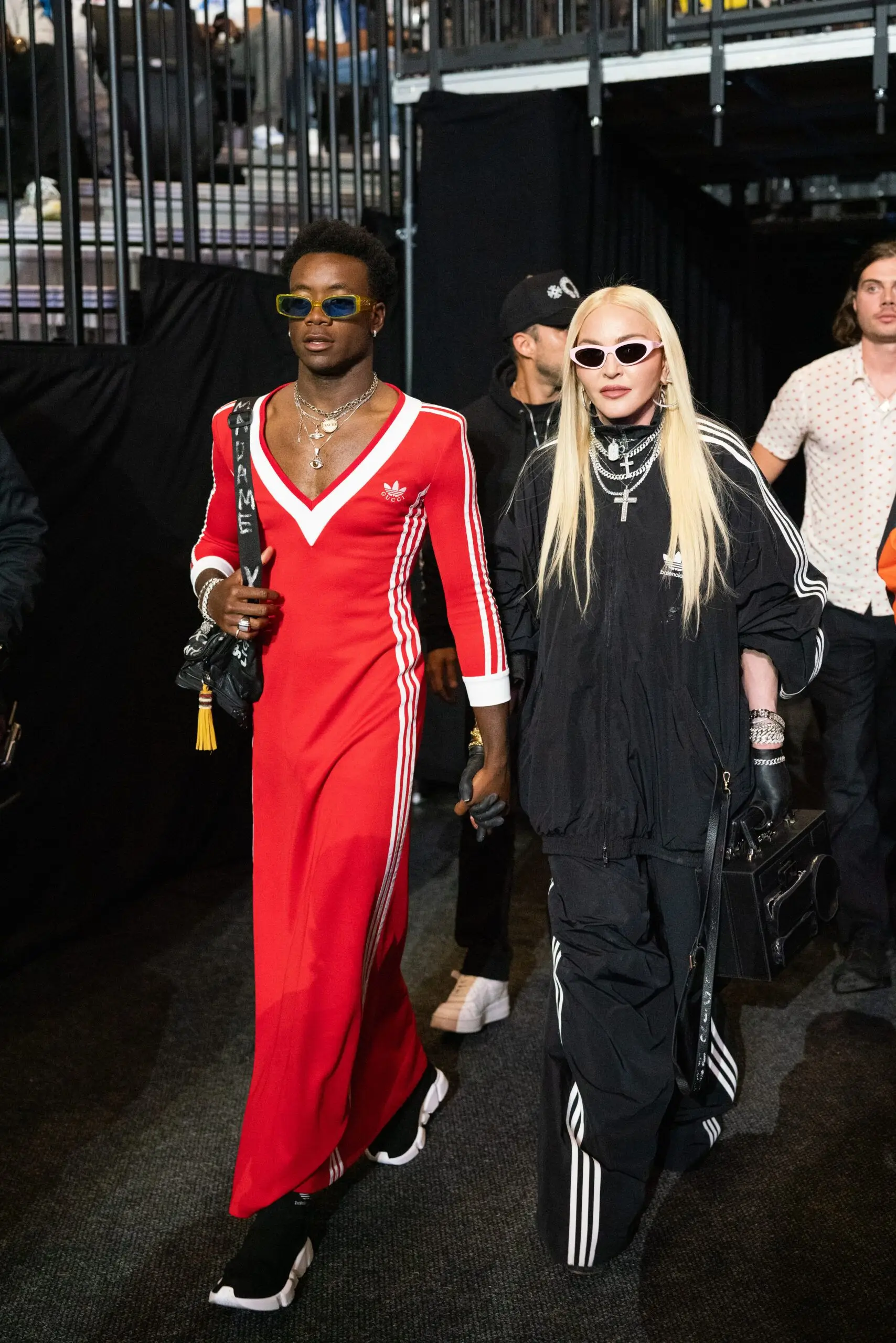 NEW YORK, NY – MAY 28: David Banda and Madonna attend the WBA World Lightweight Championship title bout between Gervonta Davis and Rolando Romero at the Barclays Center in Brooklyn on May 28, 2022 in New York City. (Photo by Cassy Athena/Getty Images)