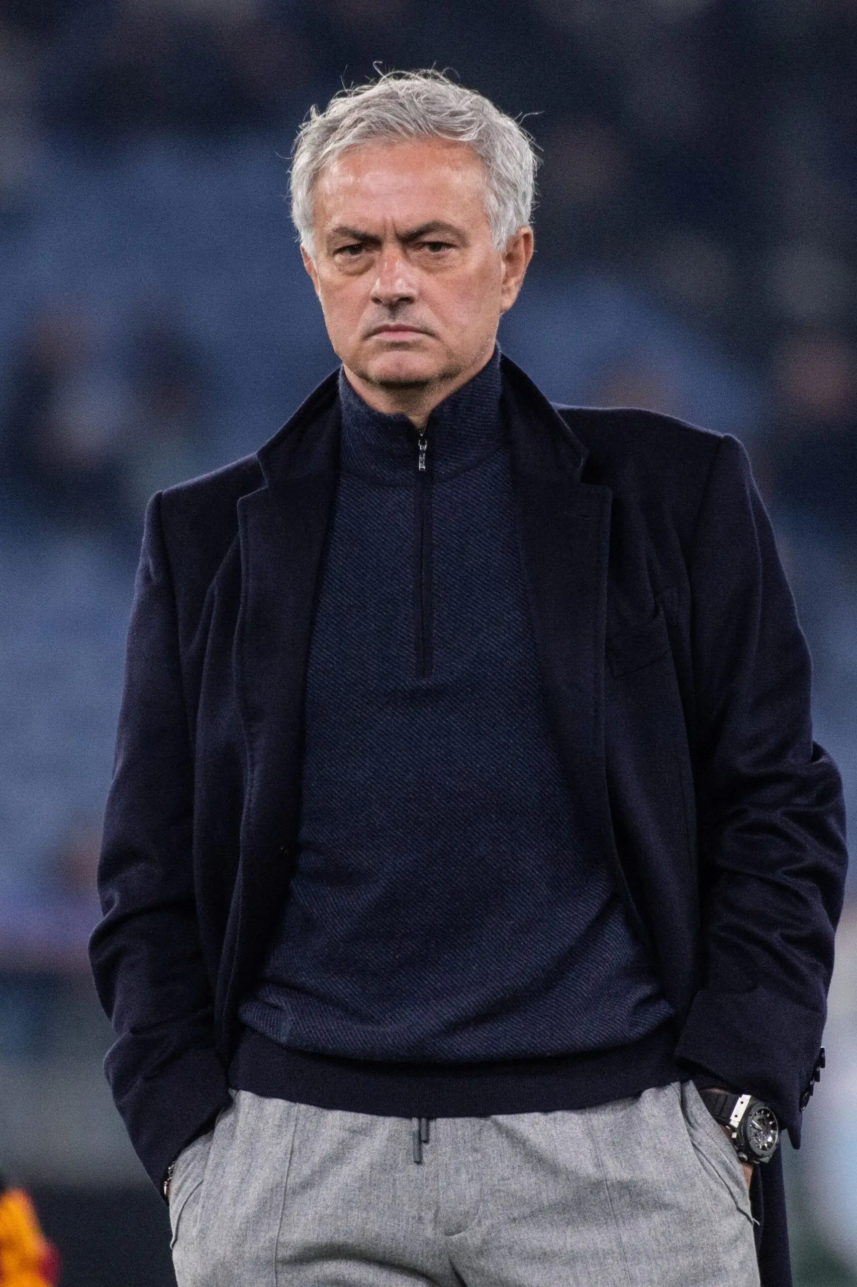 ROME, ITALY – JANUARY 10: Jose Mourinho manager of AS Roma before the Coppa Italia quarter-finals match between SS Lazio and AS Roma at Stadio Olimpico on January 10, 2024 in Rome, Italy. (Photo by Ivan Romano/Getty Images)