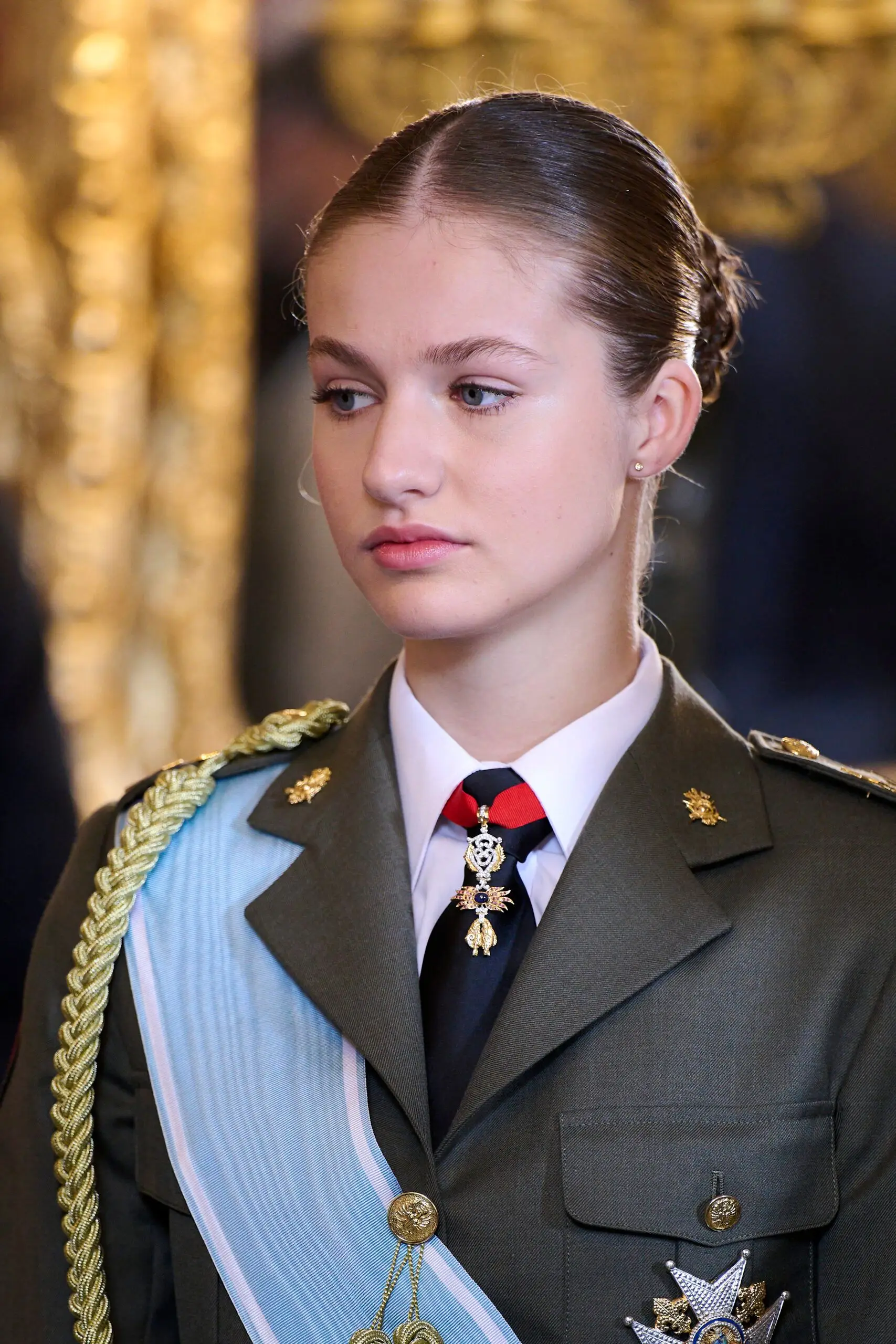 MADRID, SPAIN – JANUARY 06: Crown Princess Leonor of Spain attends the Pascua Militar ceremony at the Royal Palace on January 06, 2024 in Madrid, Spain. (Photo by Carlos Alvarez/Getty Images)