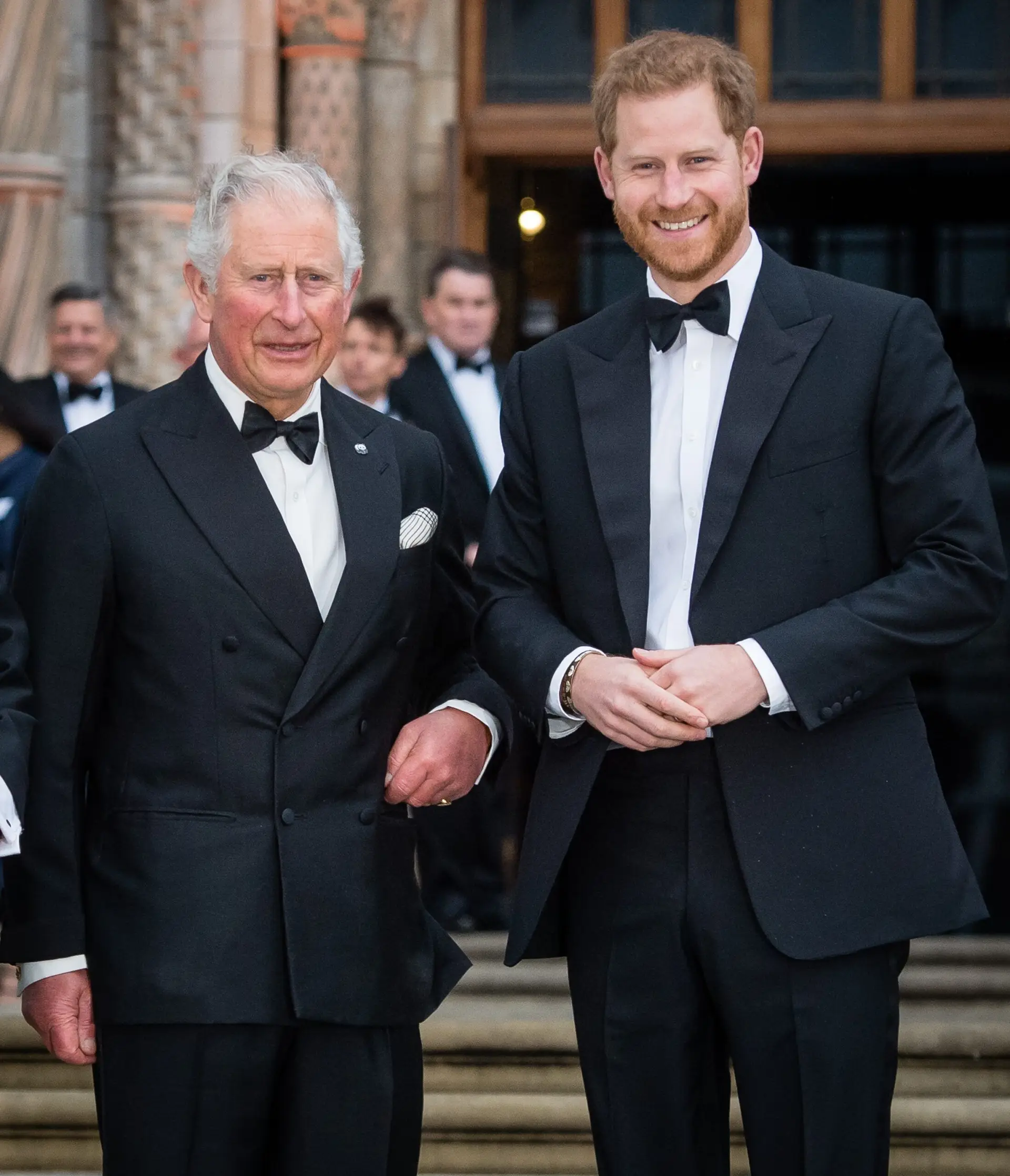 LONDON, ENGLAND – APRIL 04: Prince Charles, Prince of Wales and Prince Harry, Duke of Sussex attend the “Our Planet” global premiere at Natural History Museum on April 04, 2019 in London, England. (Photo by Samir Hussein/Samir Hussein/WireImage)
