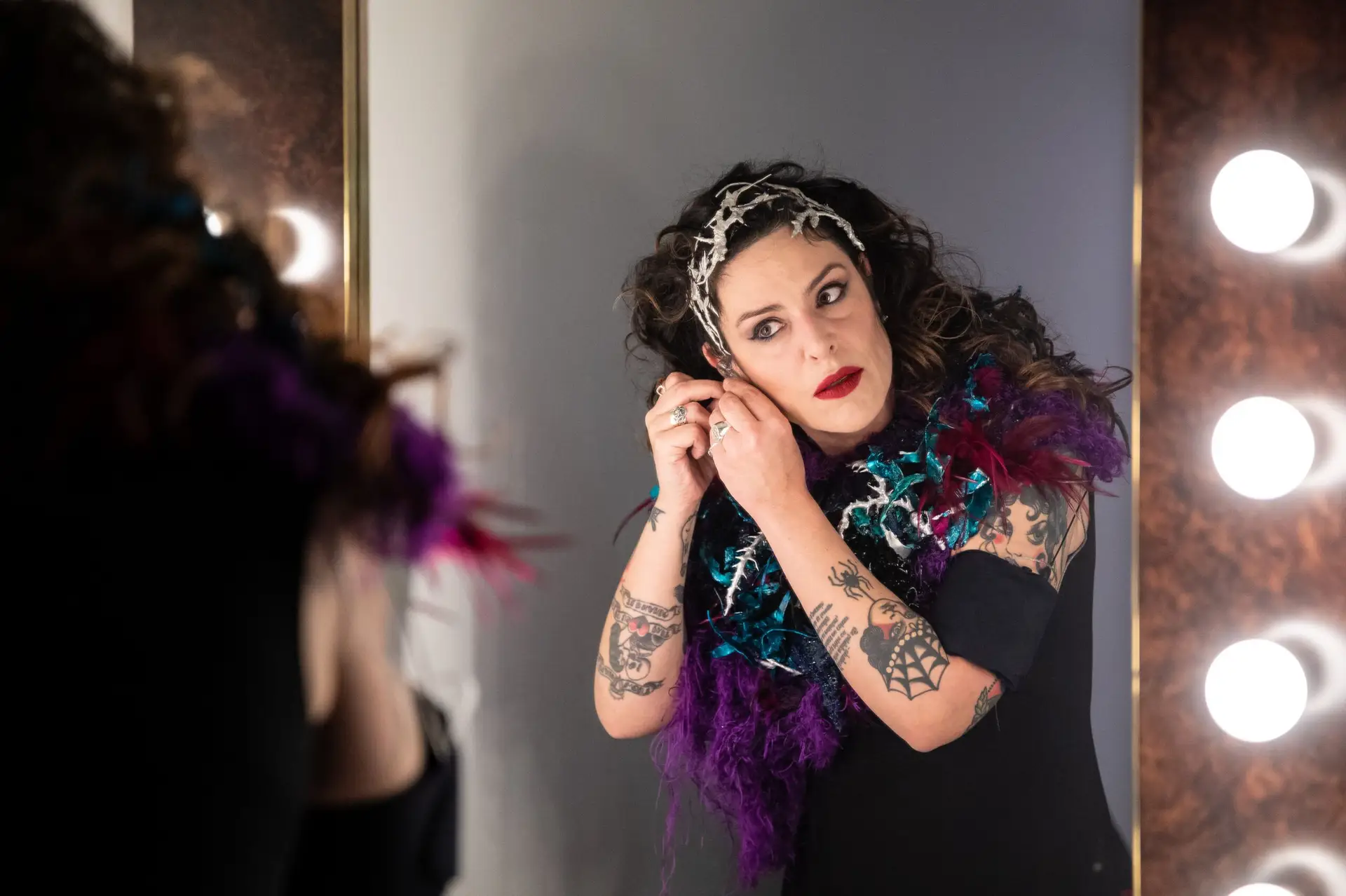 LISBON, PORTUGAL – DECEMBER 02: Sonia Tavares from The Gift backstage preparing before their performance at Centro Cultural de Belem on December 02, 2022 in Lisbon, Portugal. (Photo by Pedro Gomes/Getty Images)