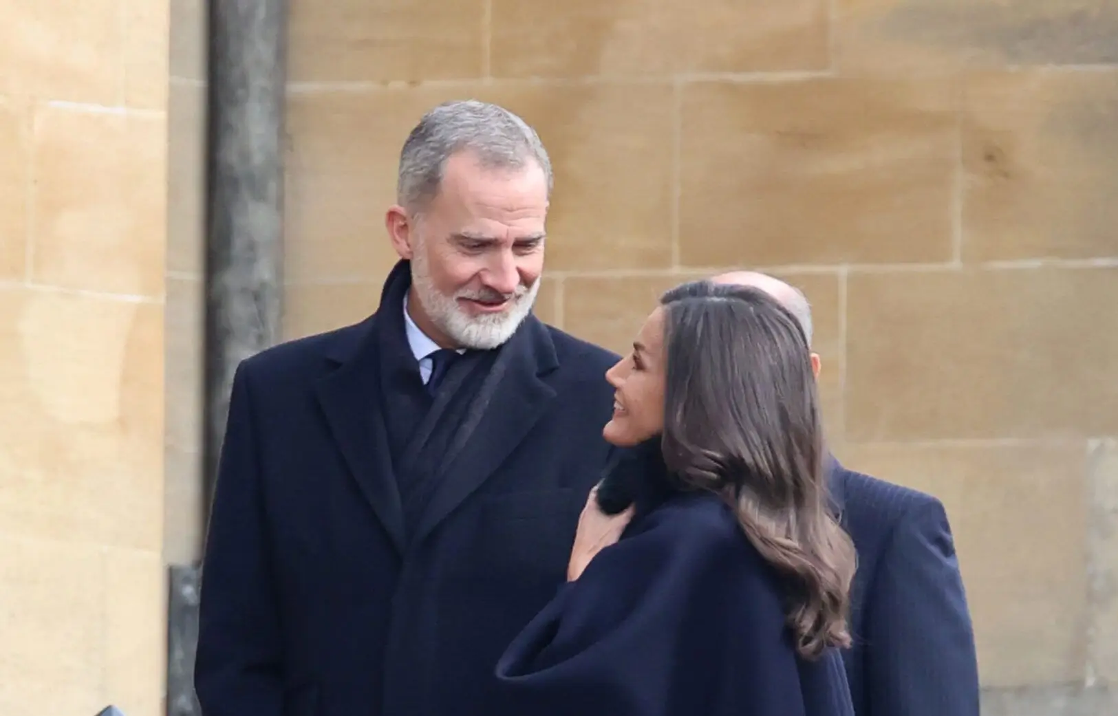 WINDSOR, ENGLAND – FEBRUARY 27: King Felipe VI and Queen Letizia arriving at the funeral for Constantine of Greece at Windsor Palace, February 27, 2024, in Windsor, United Kingdom. (Photo By Raul Terrel/Europa Press via Getty Images)