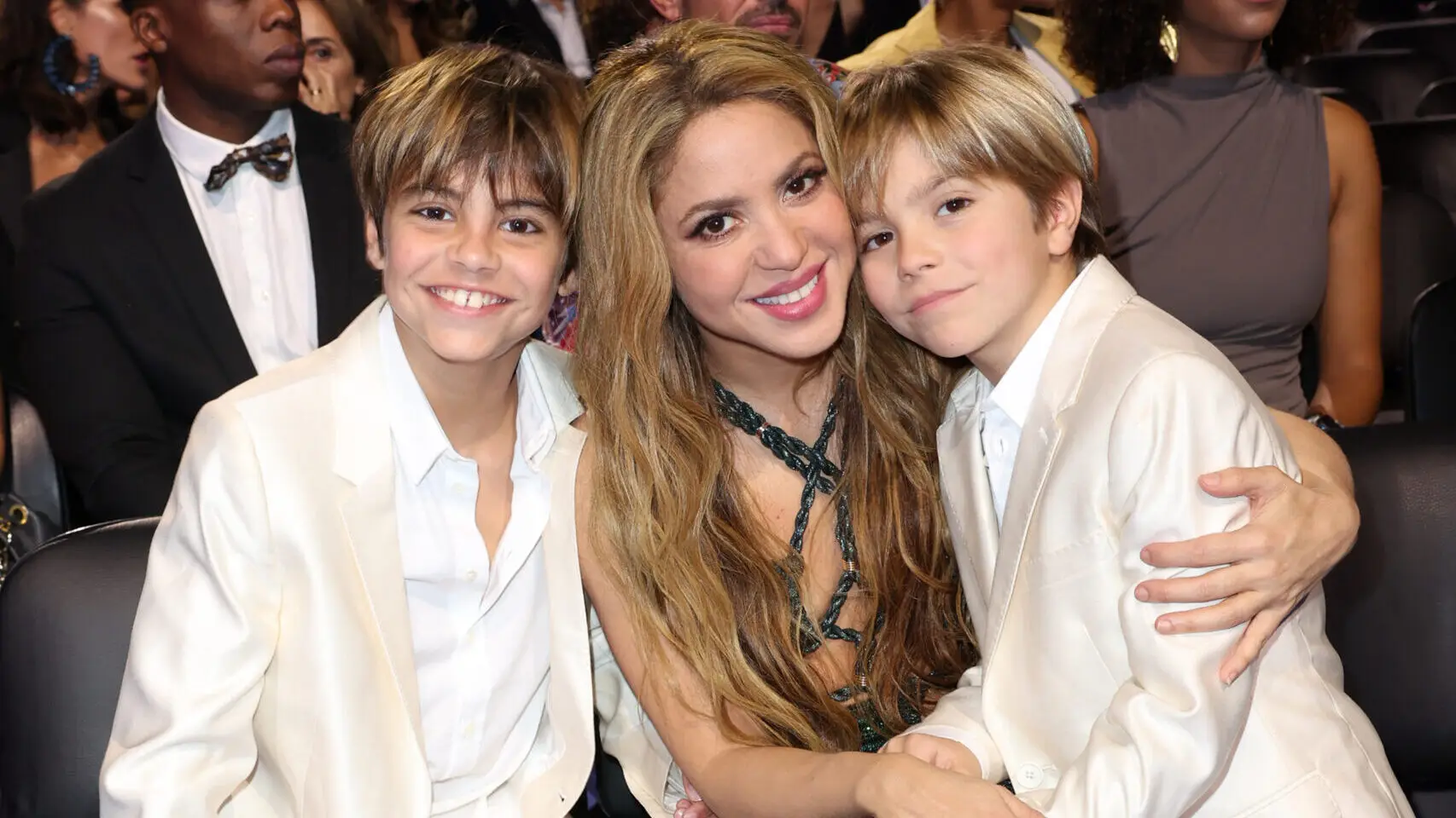 SEVILLE, SPAIN – NOVEMBER 16: Shakira and her two sons, Milan and Sasha attend The 24th Annual Latin Grammy Awards on November 16, 2023 in Seville, Spain. (Photo by Rodrigo Varela/Getty Images for Latin Recording Academy)