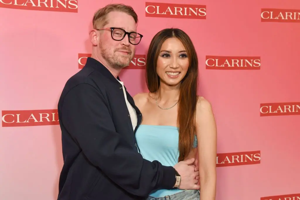 LOS ANGELES, CALIFORNIA – MARCH 15: Macaulay Culkin and Brenda Song attend Clarins’ new product launch party at Private Residence on March 15, 2024 in Los Angeles, California. (Photo by Olivia Wong/Getty Images)