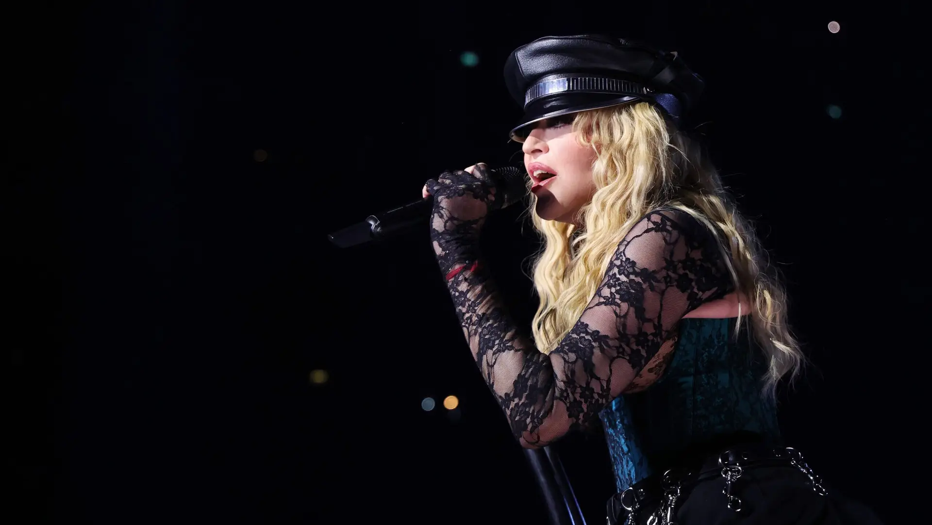 LONDON, ENGLAND – OCTOBER 15: (Exclusive Coverage) Madonna performs during The Celebration Tour at The O2 Arena on October 15, 2023 in London, England. (Photo by Kevin Mazur/WireImage for Live Nation)