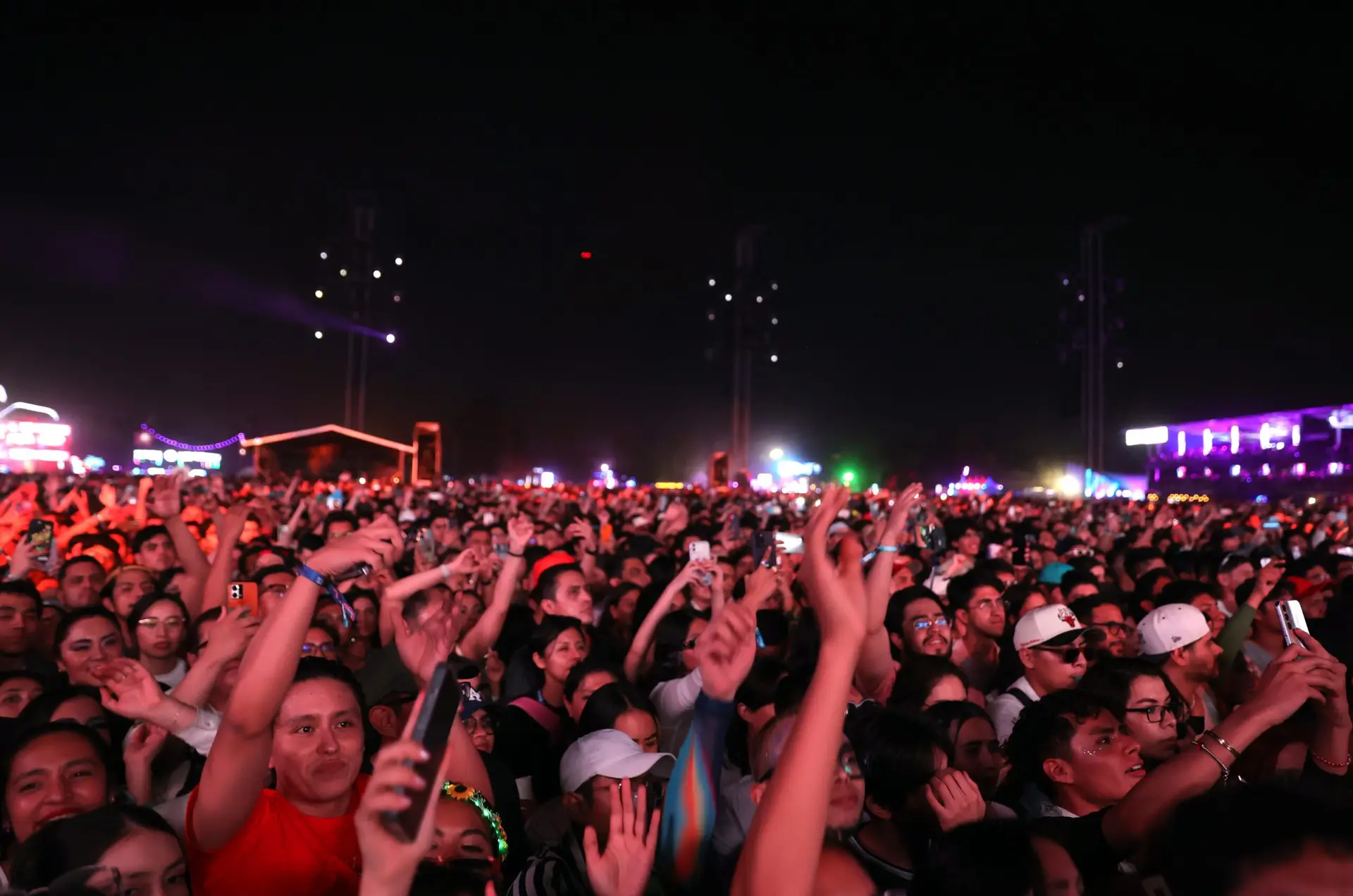 MEXICO CITY, MEXICO – MAY 18: Fans of Calvin Harris enjoy his performance during day two of Emblema 2024 festival at Autodromo Hermanos Rodriguez on May 18, 2024 in Mexico City, Mexico. (Photo by Medios y Media/Getty Images)