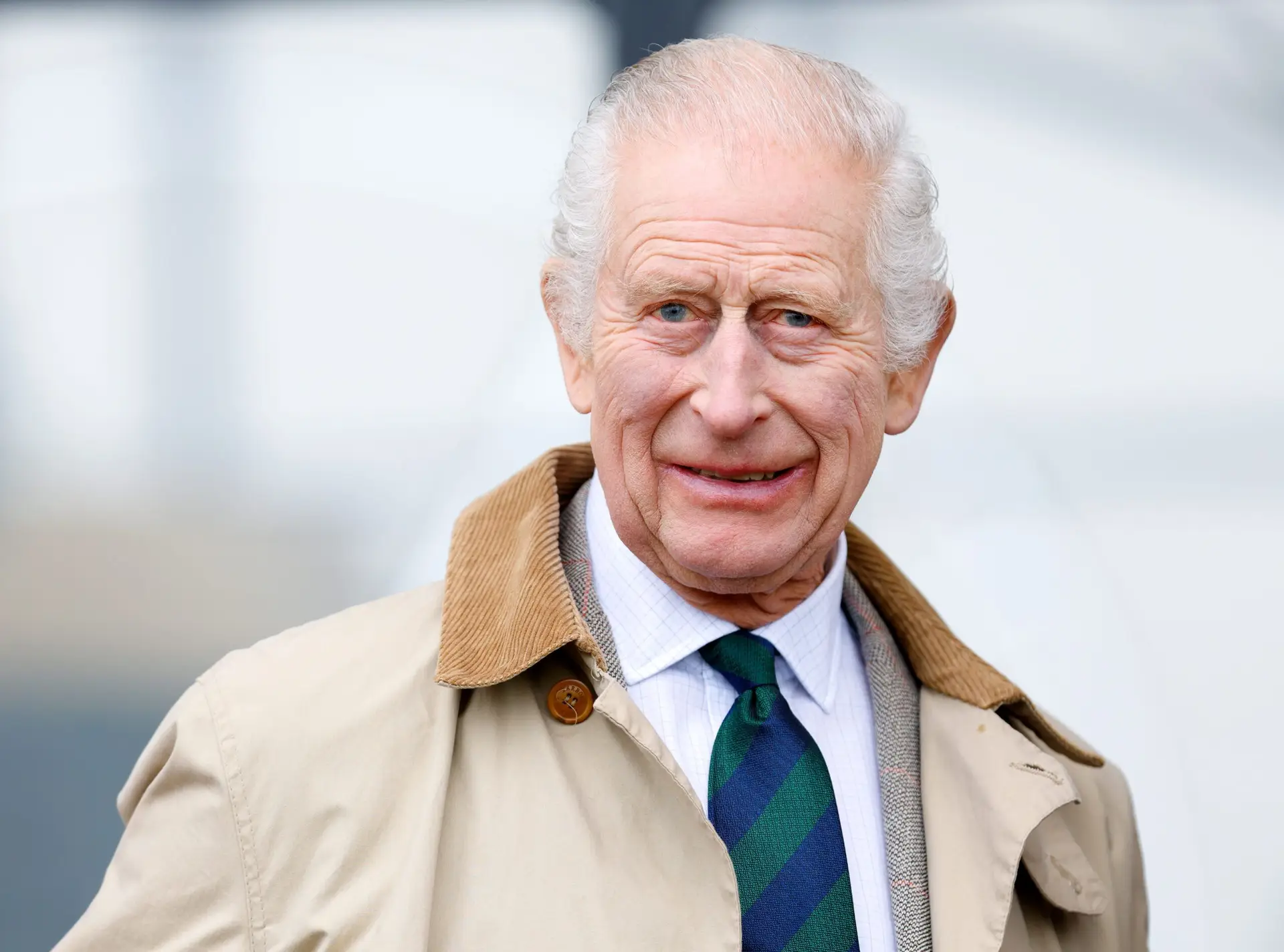 WINDSOR, UNITED KINGDOM – MAY 03: (EMBARGOED FOR PUBLICATION IN UK NEWSPAPERS UNTIL 24 HOURS AFTER CREATE DATE AND TIME) King Charles III (wearing the official tie of the Royal Windsor Horse Show) attends the Royal Windsor Endurance event in Windsor Great Park on day 3 of the 2024 Royal Windsor Horse Show on May 3, 2024 in Windsor, England. (Photo by Max Mumby/Indigo/Getty Images)