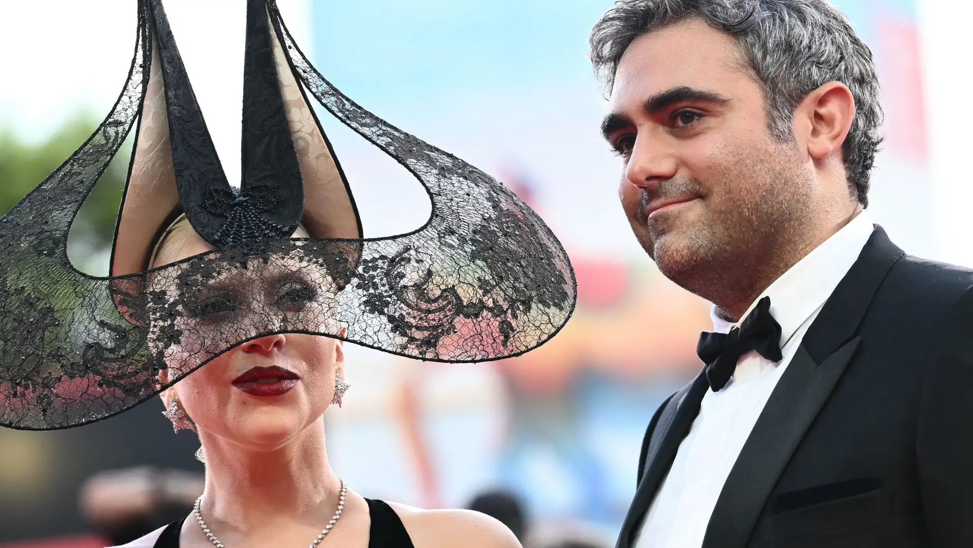Actress and singer Lady Gaga and Michael Polansky attend the red carpet of the movie ‘Joker : Folie a deux’ presented in competition during the 81st International Venice Film Festival at Venice Lido, on September 4, 2024. (Photo by Marco BERTORELLO / AFP) (Photo by MARCO BERTORELLO/AFP via Getty Images)