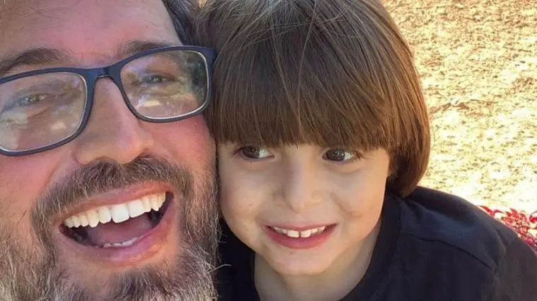Pedro Chagas Freitas com o filho
