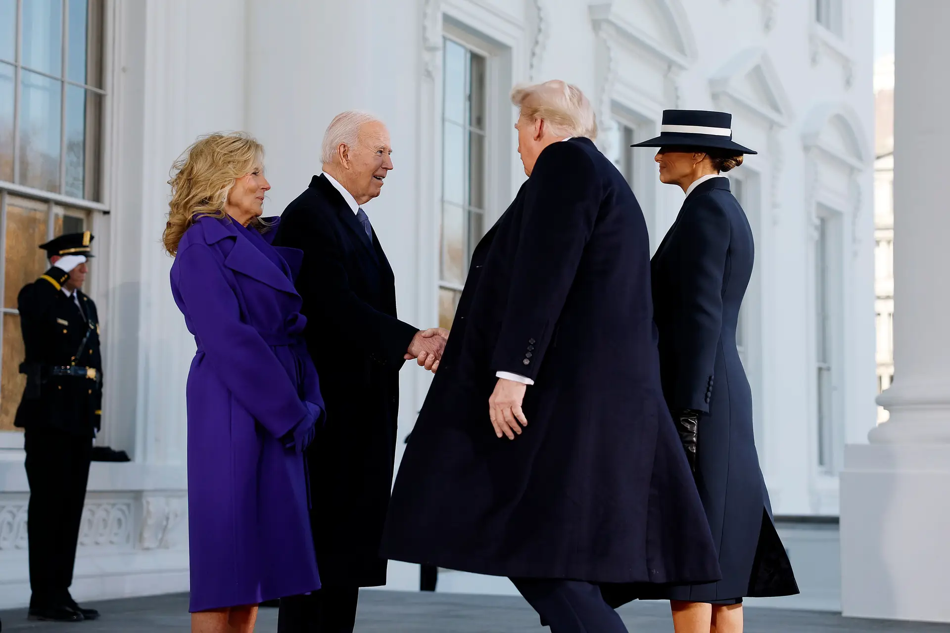 Jill e Joe Biden com Donald e Melania Trump