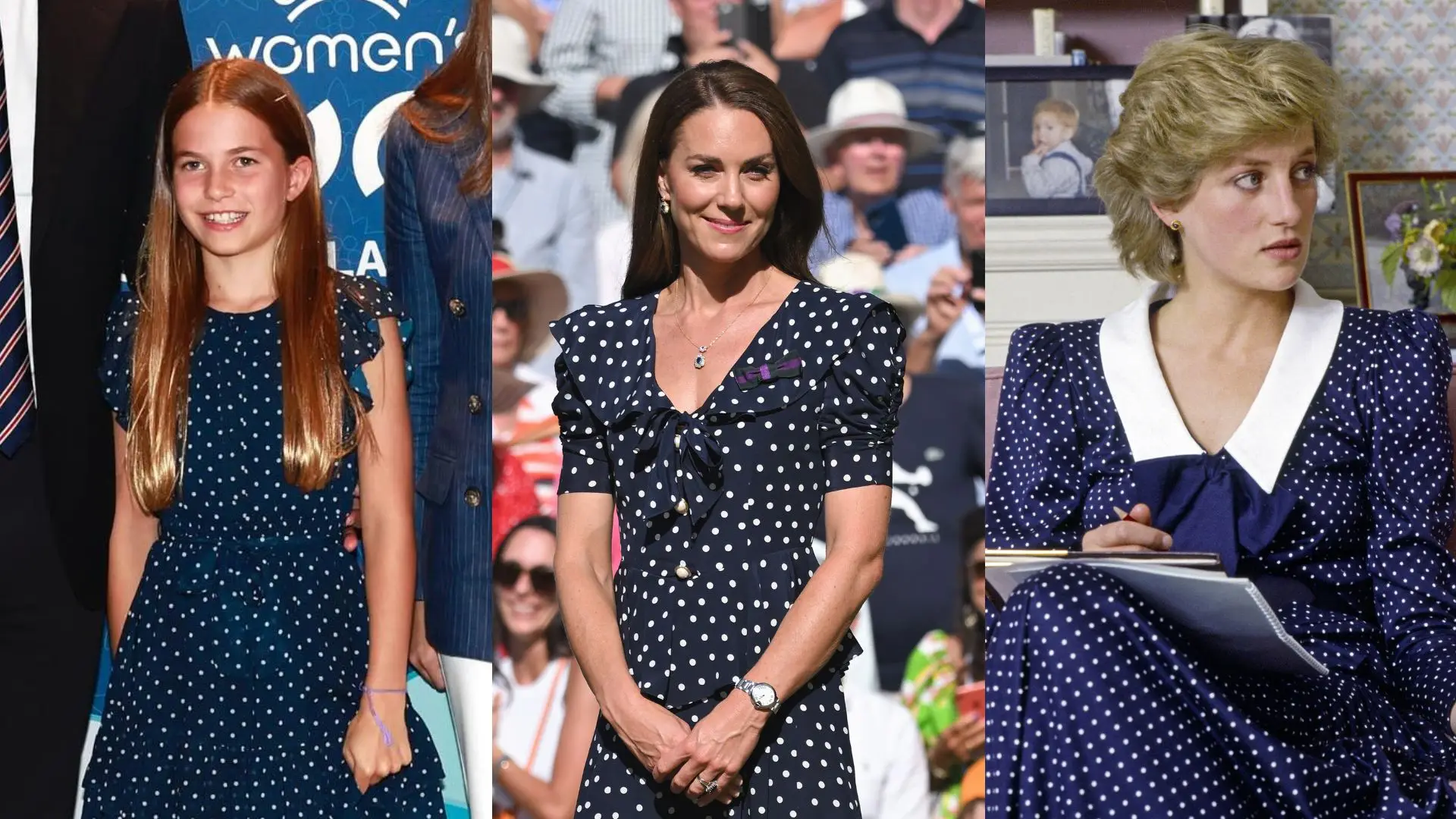 Três gerações, a mesma tendência! Princesa Charlotte surge com vestido que lembra looks de Kate Middleton e Diana