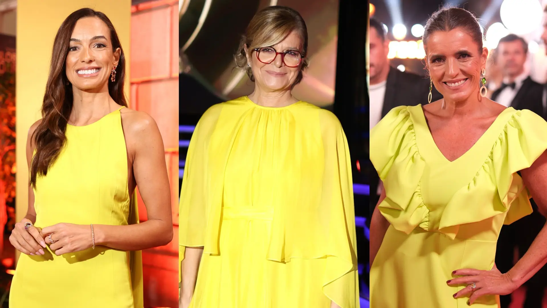 Preto, branco... mas estes rostos coincidiram no amarelo esverdeado para os seus 'looks'