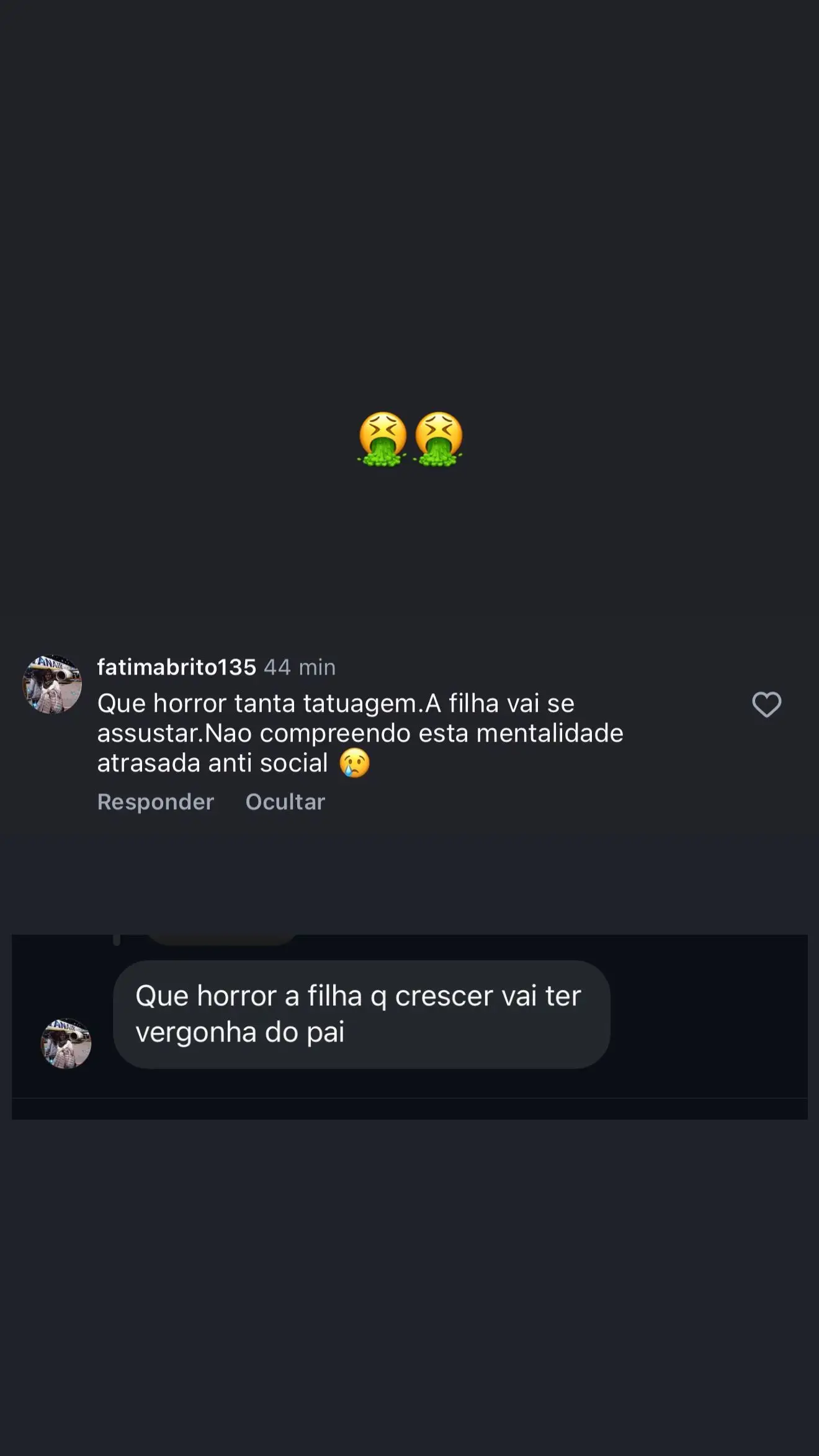 Agir expõe mensagens ofensivas nas redes sociais: "A filha quando crescer vai ter vergonha do pai"