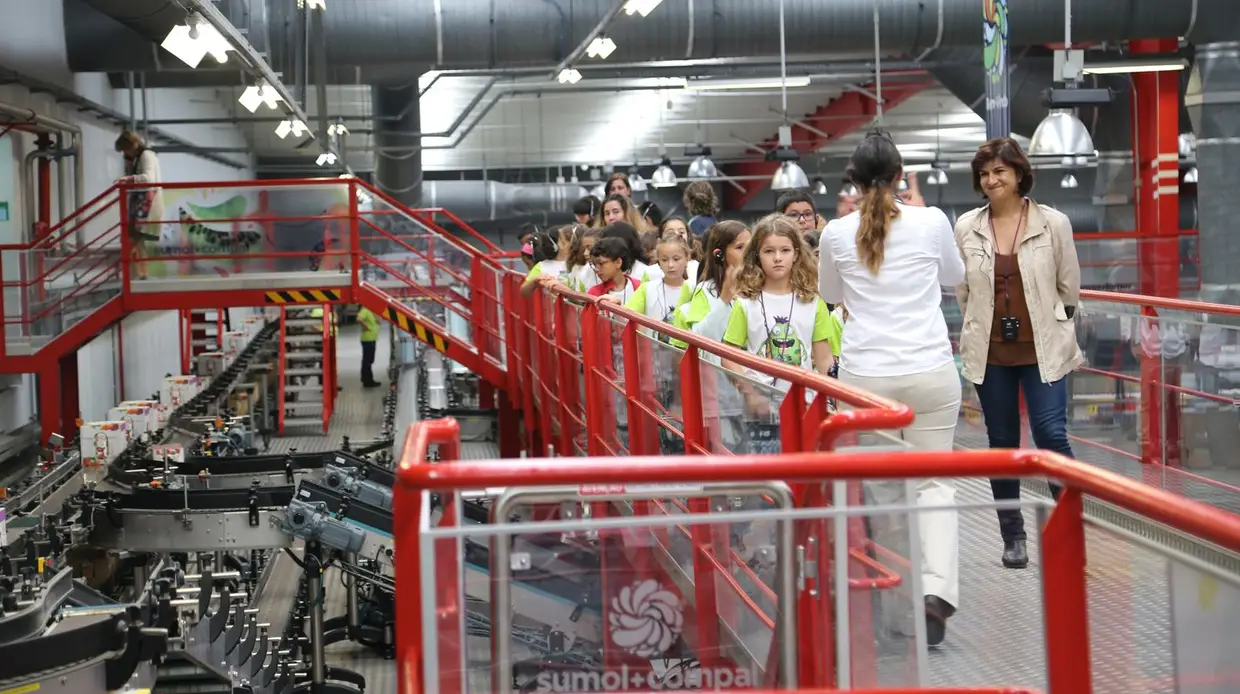 SUMOL+COMPAL: Crianças aprendem a pôr fruta dentro de uma embalagem em Almeirim