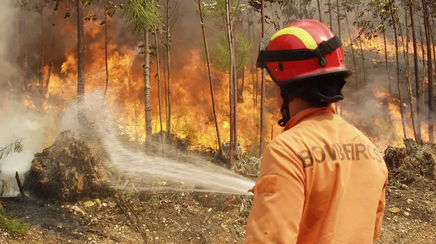 Bombeiro assistido por inalação de fumos num incêndio em Benavente