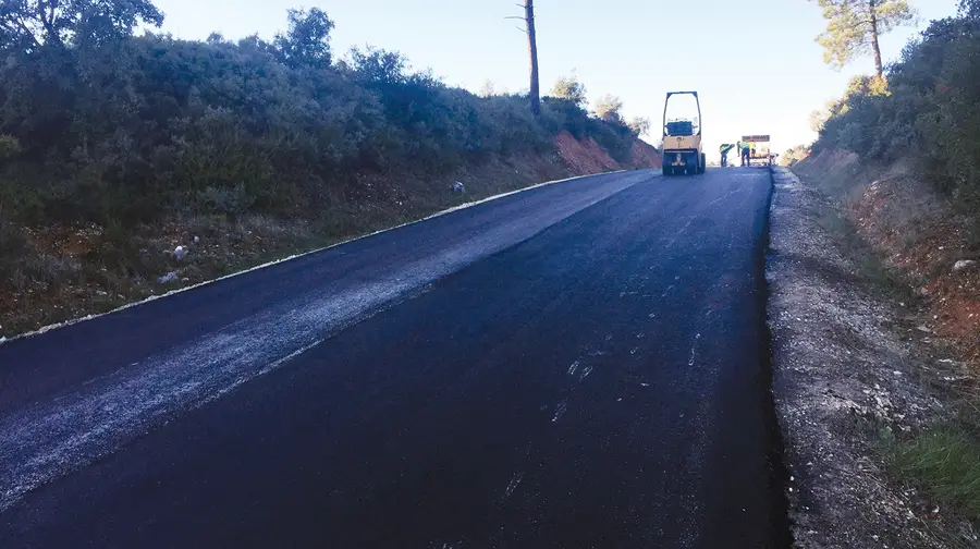 Obras na estrada entre Vale de Água e Abrã