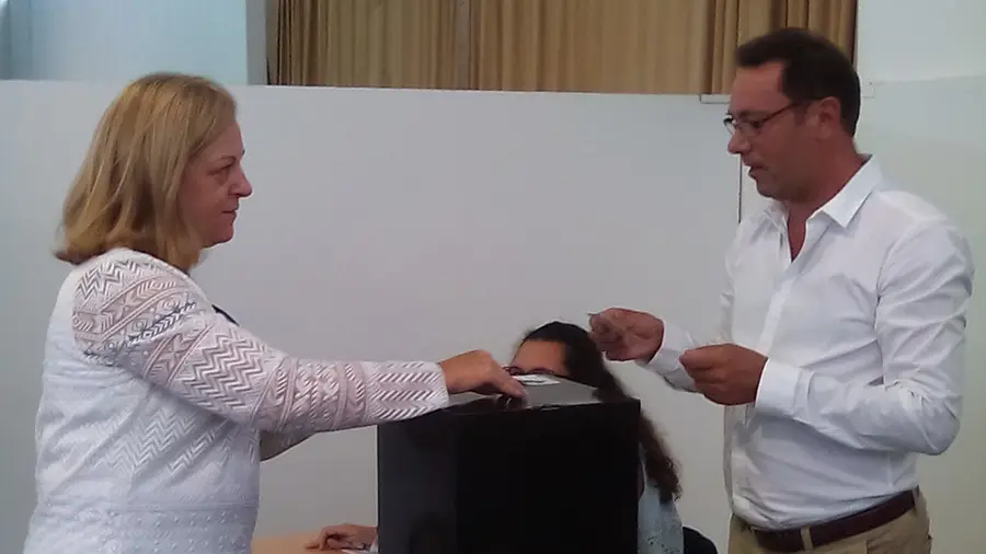 Fernanda Asseiceira votou no Pavilhão Municipal de Alcanena