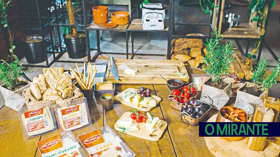 Nobre queijo com duas opções fatiadas