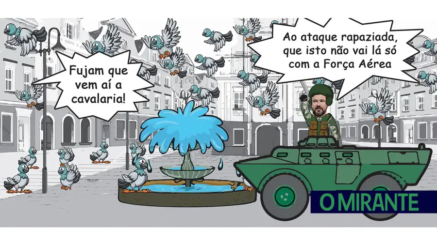 Mais uma batalha na longa guerra de Santarém contra os pombos Mais uma batalha na longa guerra de Santarém contra os pombos