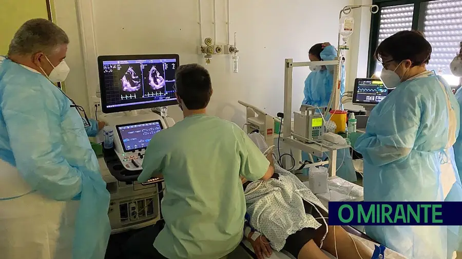 David Severino no primeiro ecocardiograma de sobrecarga farmacológica realizado nas instalações do Centro Hospitalar do Médio Tejo
