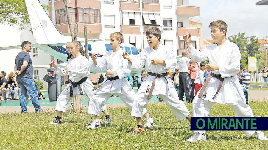Karatekas do Futebol Clube Alverca com uma demonstração ao ar livre na edição deste ano da CulturAlverca – FOTO – David Neves