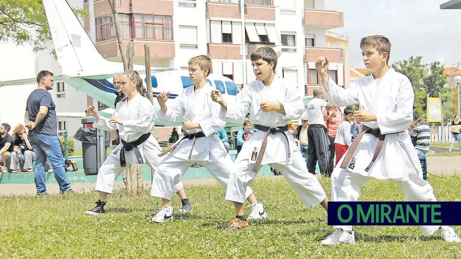 Karatekas do Futebol Clube Alverca com uma demonstração ao ar livre na edição deste ano da CulturAlverca – FOTO – David Neves