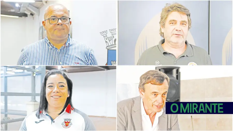 Paulo Nunes, responsável da secção de futsal do Sport Clube de Ferreira do Zêzere. Frederico Condeço, presidente da direcção do CAD de Coruche. Tânia Sá, vice-presidente do Clube Atlético Ouriense. Francisco Jerónimo, presidente da Associação de Futebol de Santarém