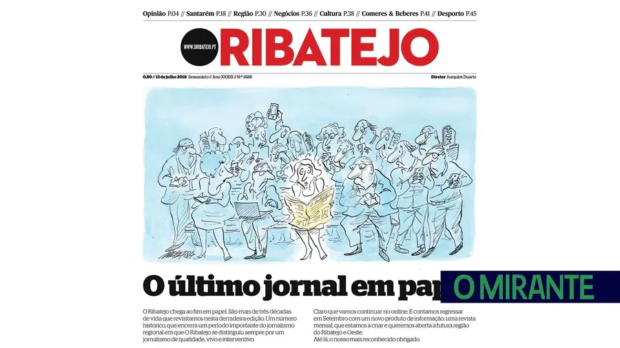 Fechou há quatro anos o Jornal O Ribatejo por causa das dívidas