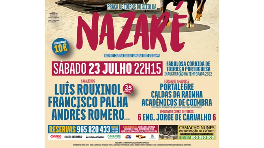 Nazaré inaugura temporada tauromáquica a 23 de Julho 