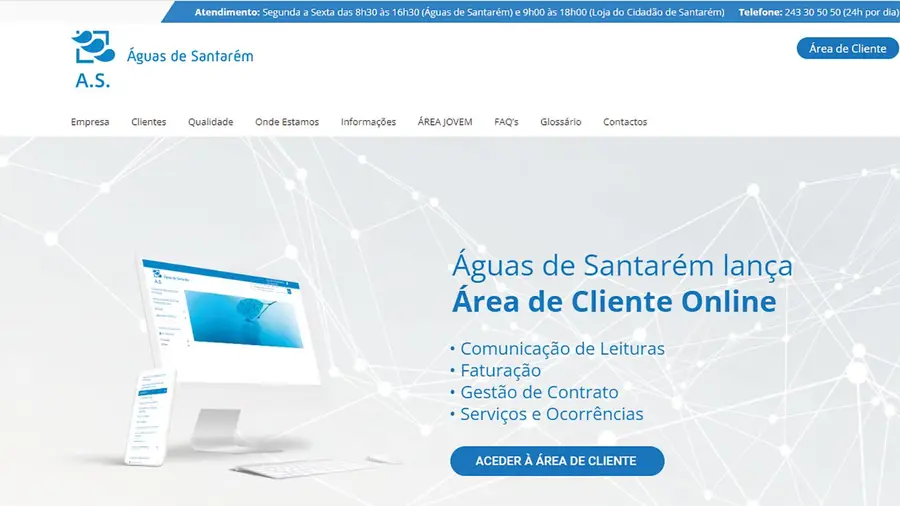 Águas de Santarém lança plataforma de serviços online