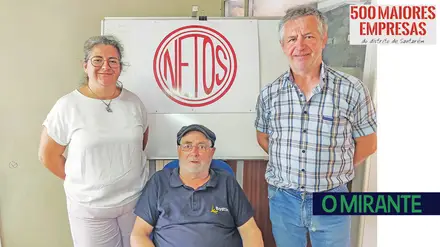 O fundador da empresa com o seu nome, António Filipe Neto, com os filhos, que também gerem a empresa, Alexandra Neto e Raul Neto