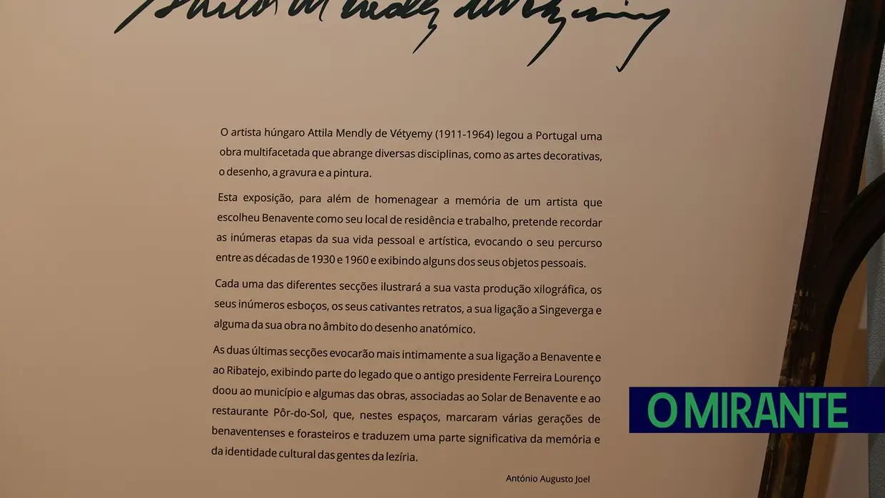 Benavente homenageia artista húngaro que viveu na vila