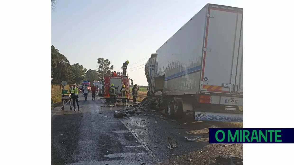 Colisão entre dois pesados e três ligeiros em Azeitada