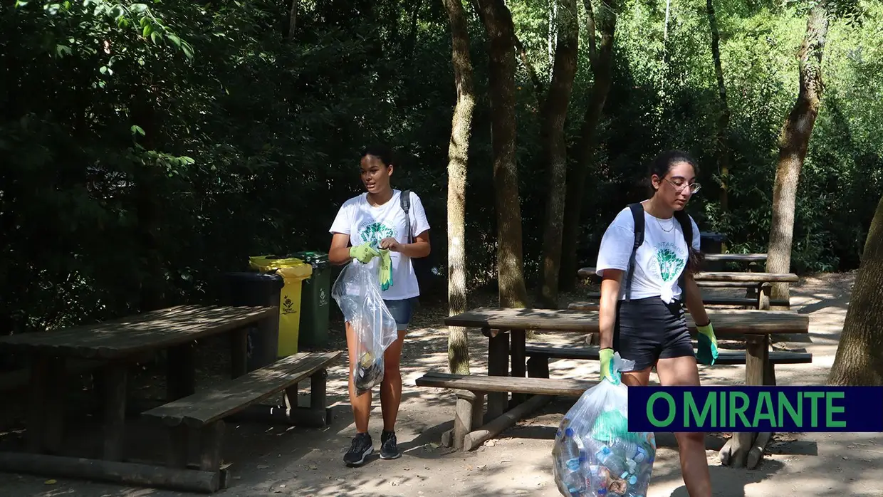 Jovens voluntários em acção pela preservação da Mata Nacional dos Sete Montes