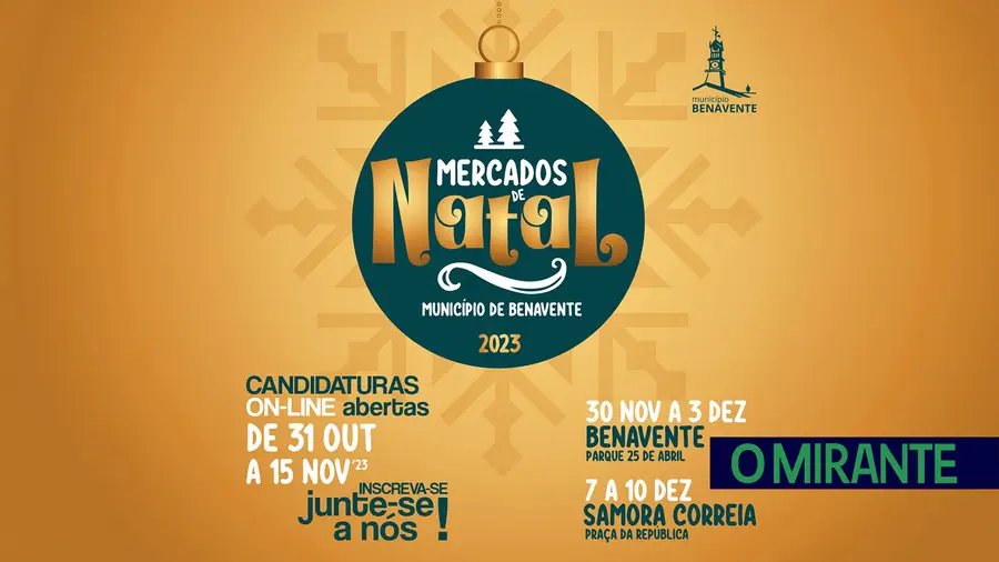 Mercados de Natal abrem inscrições em Benavente e Samora Correia
