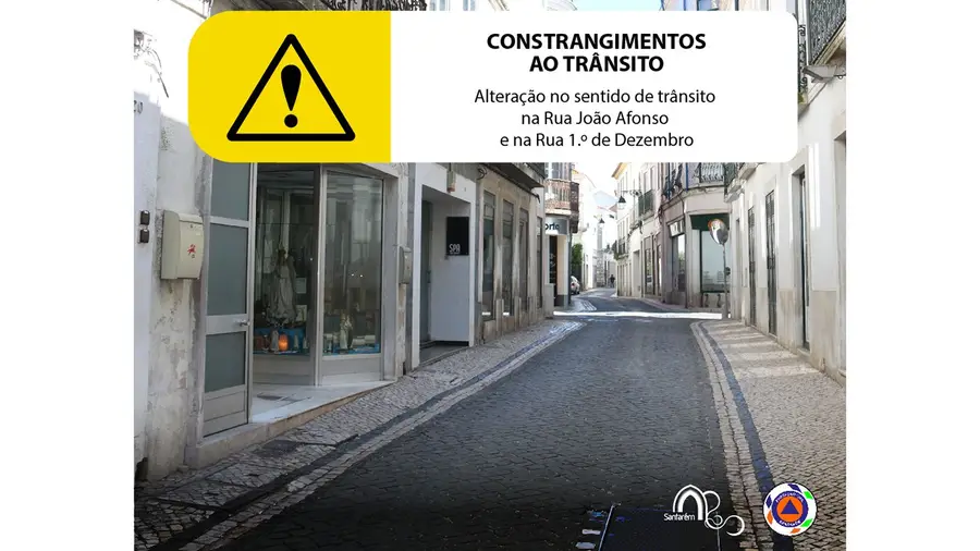 Alteração pontual no sentido do trânsito em ruas do centro histórico de Santarém