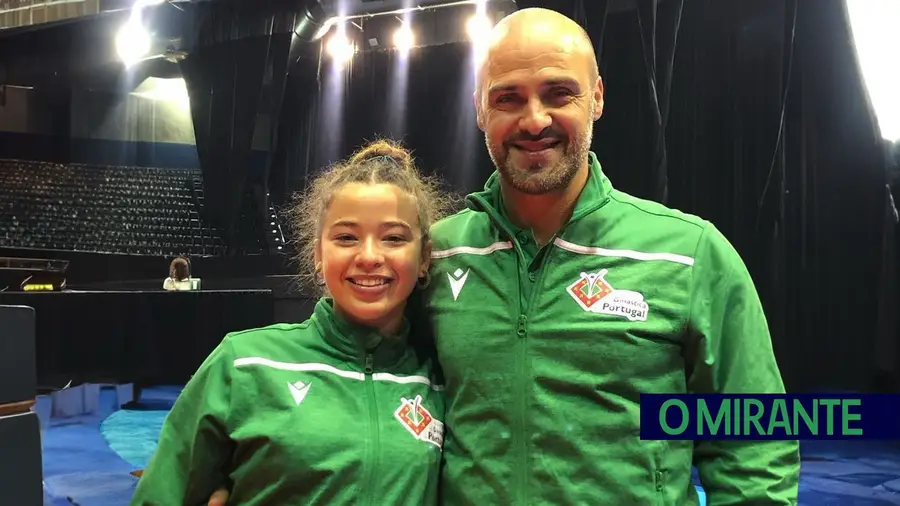 Inês Correia com o treinador Bruno Nobre - FOTO DR Inês Correia com o treinador Bruno Nobre - FOTO DR