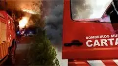 Incêndio destrói cozinha de restaurante no Cartaxo e deixa proprietário gravemente ferido Incêndio destrói cozinha de restaurante no Cartaxo e deixa proprietário gravemente ferido