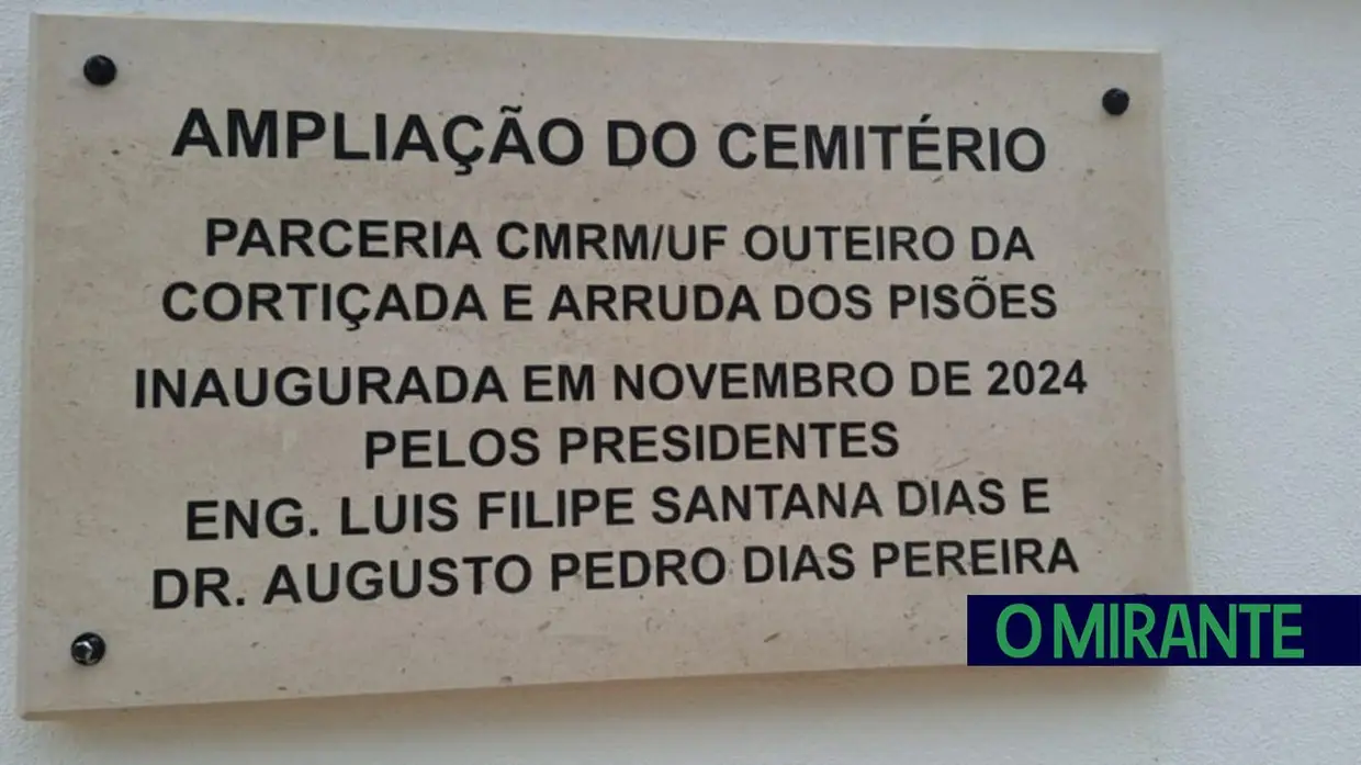 Inaugurada ampliação do Cemitério de Arruda dos Pisões