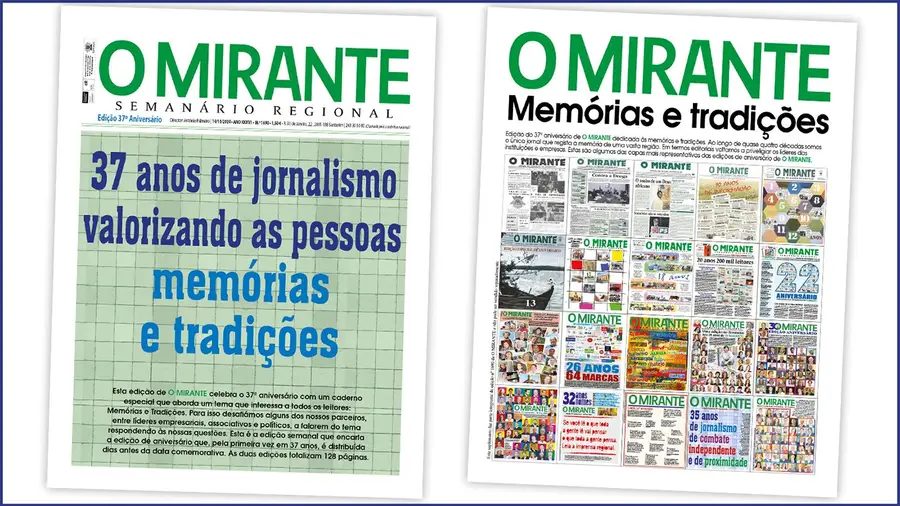 O MIRANTE festeja hoje 37 anos com duas edições de 128 páginas