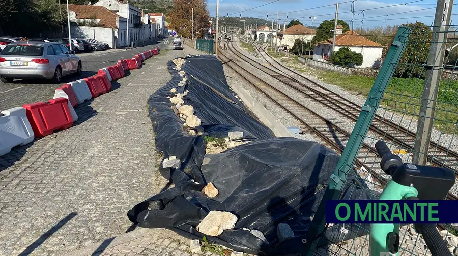 Deslizamento de terras junto à estação de Santarém aguarda solução há um ano Deslizamento de terras junto à estação de Santarém aguarda solução há um ano