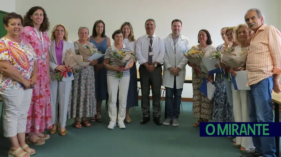 Profissionais da ULS Médio Tejo homenageadas no momento da despedida Profissionais da ULS Médio Tejo homenageadas no momento da despedida