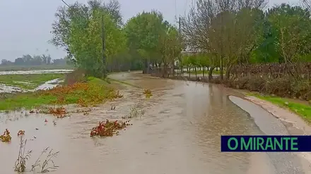 Estrada submersa entre Ribeira de Santarém a Vale Figueira