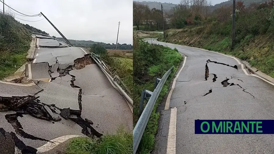 Deslizamento de terras destrói estrada entre a Vila da Marmeleira a São João da Ribeira